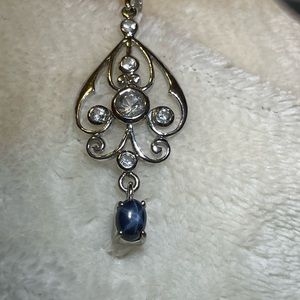 Sterling silver star sapphire pendant